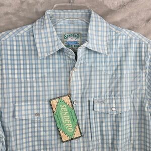 Sendero Provisions Co Confluence Tech Shirt Men XS Blue Pearl Snap Long Sleeve